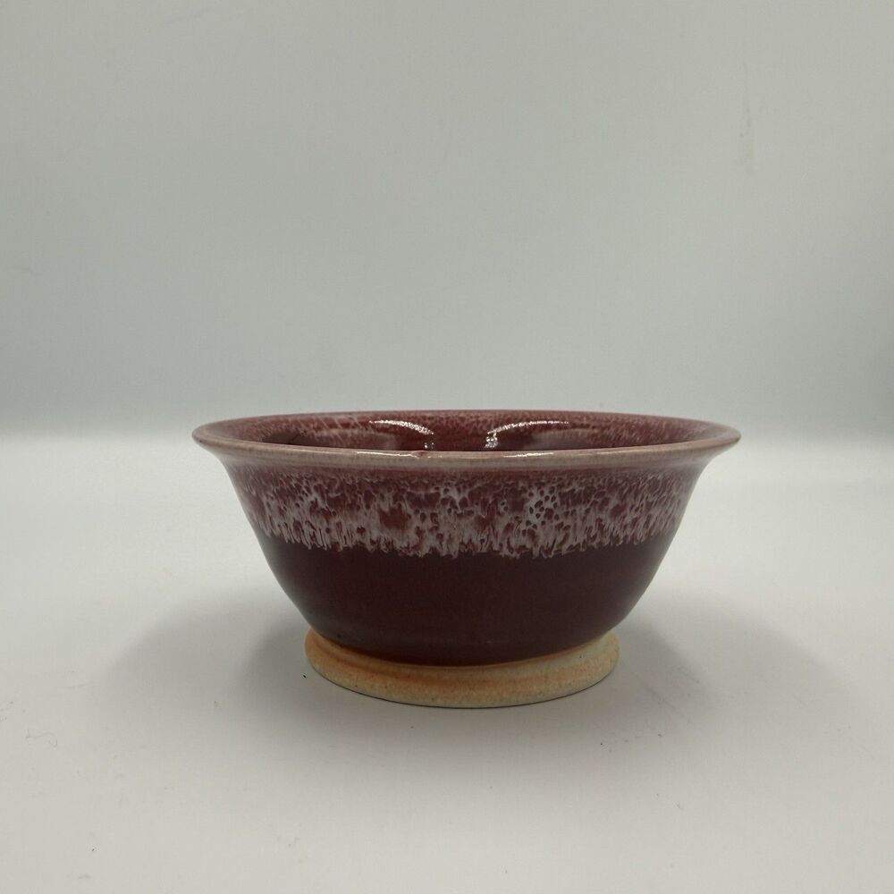 Vintage 2002 Whitefish Pottery MT Handmade Small Condiment Bowl - Mulberry Drip